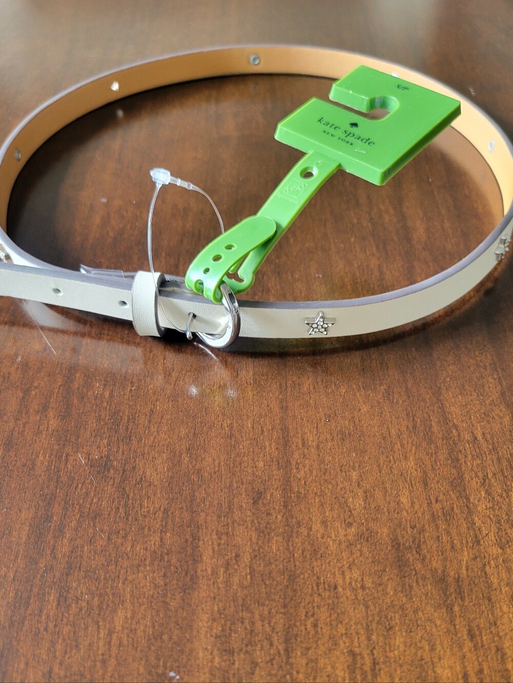 kate spade Cream Leather Belt with Star Accent size small
